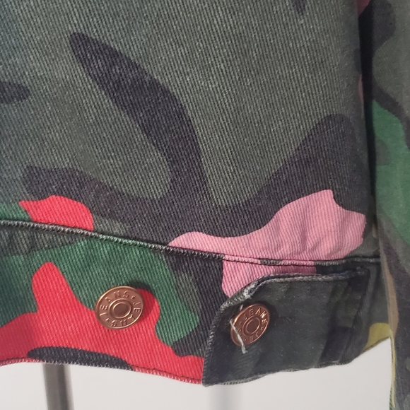 SUNSET+SPRING -size L-Camo Colorful denim Jacket - Picture 9 of 11